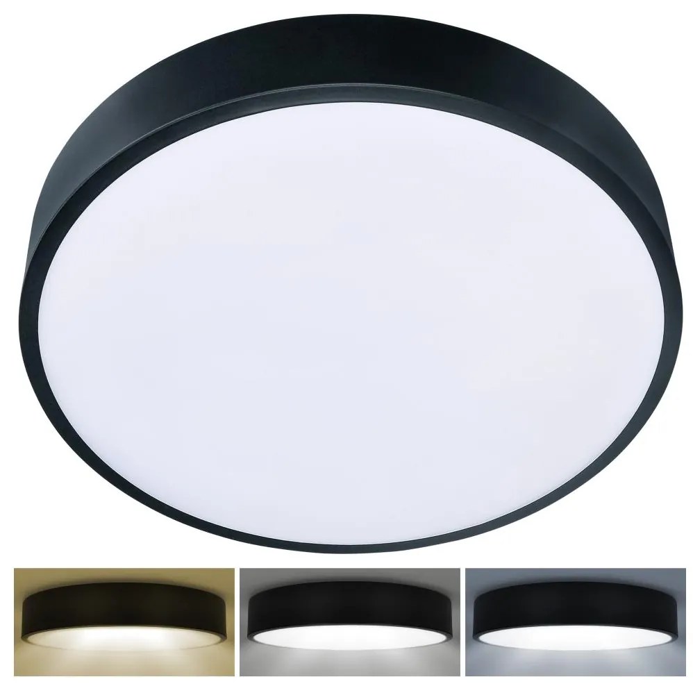 Brilagi - LED Stropné svietidlo POOL LED/48W/230V 3000/4500/6000K pr. 40 cm čierna WO799-2-B-OEM