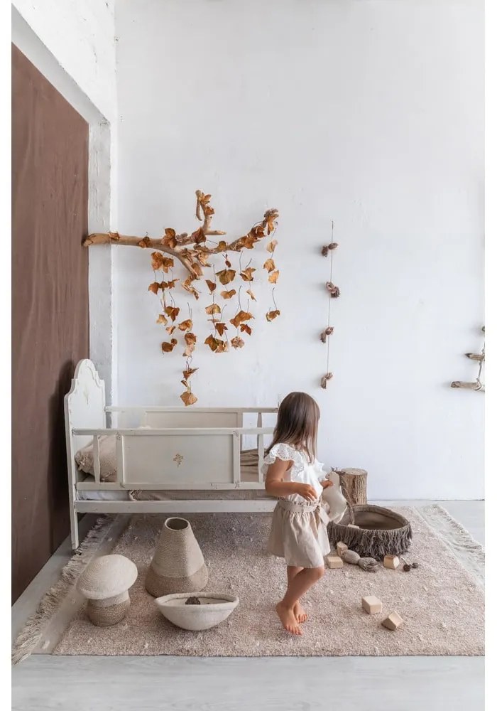 Béžový látkový detský kôš na hračky ø 33x38 cm Mama Mushroom – Lorena Canals