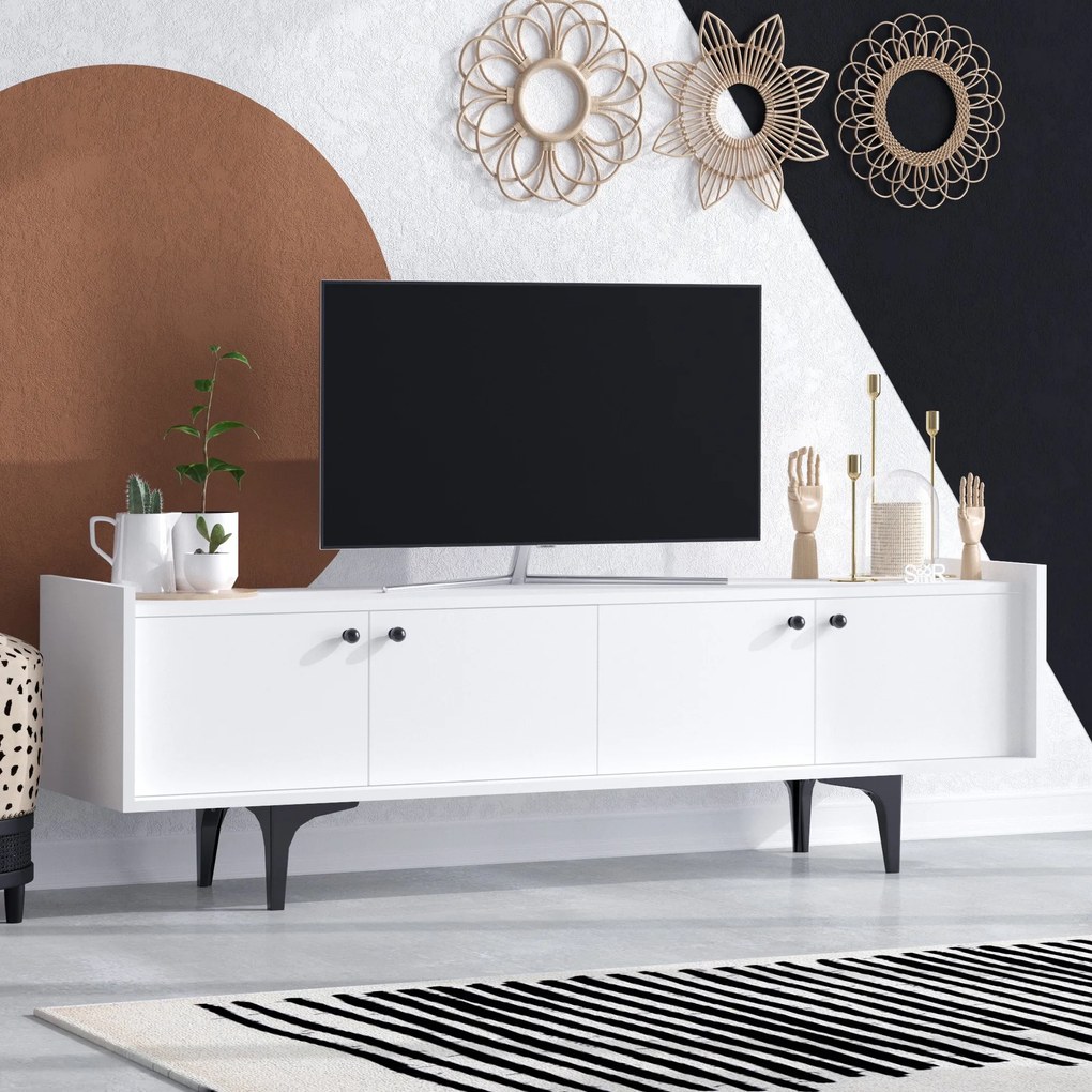 TV stolík/skrinka Aliex 3 (Biela). Akcia -14%. Vlastná spoľahlivá doprava až k Vám domov. 1072899