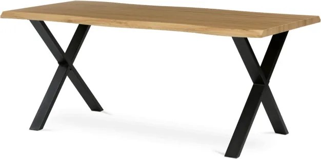 Jedálenský stôl 180x90 cm HT-F4318 OAK divoký dub / čierne nohy