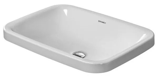 DURAVIT DuraStyle zápustné umývadlo bez otvoru, bez prepadu, 600 mm x 430 mm, 0372600000