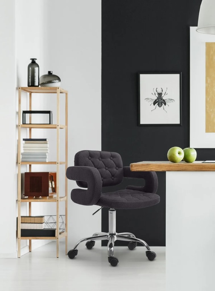 Design-Shop Pracovná stolička Dublin - látka - Čierna