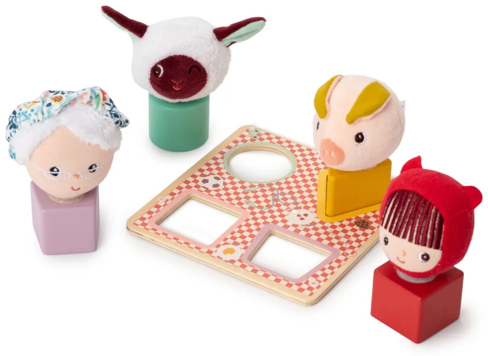 Lilliputiens - ťahací vozík vlk Ľudovít s aktivitami - vkladačka + tvary