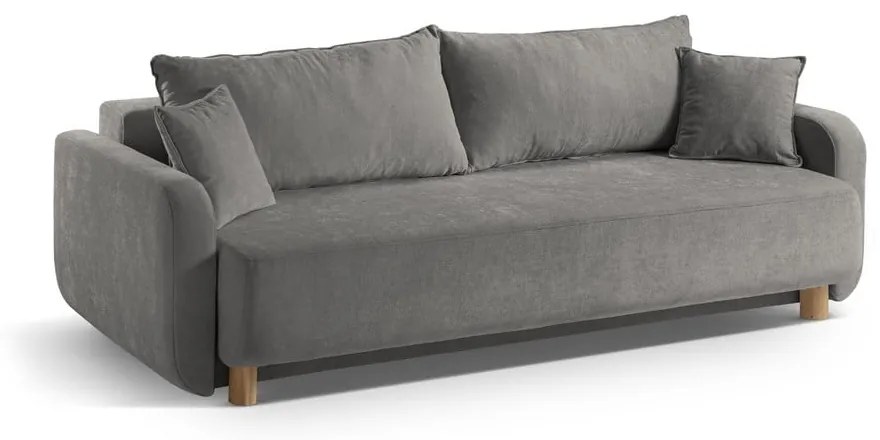 Sivá rozkladacia pohovka s úložným priestorom 231 cm Elen – Micadoni