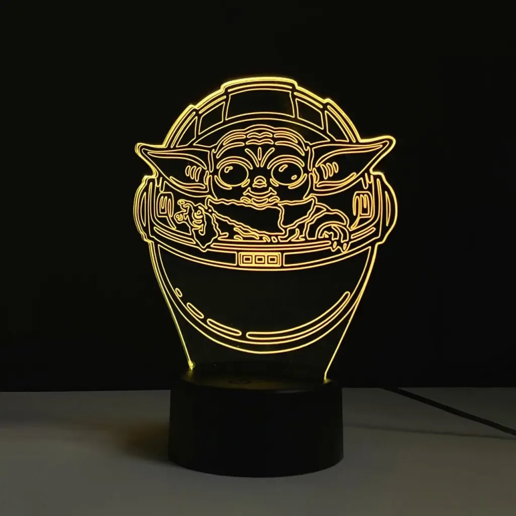 3Dmix 3DL-SL048 – 3D LED nočná lampa - Baby Yoda (Star Wars – Mandalorian) (Solar)