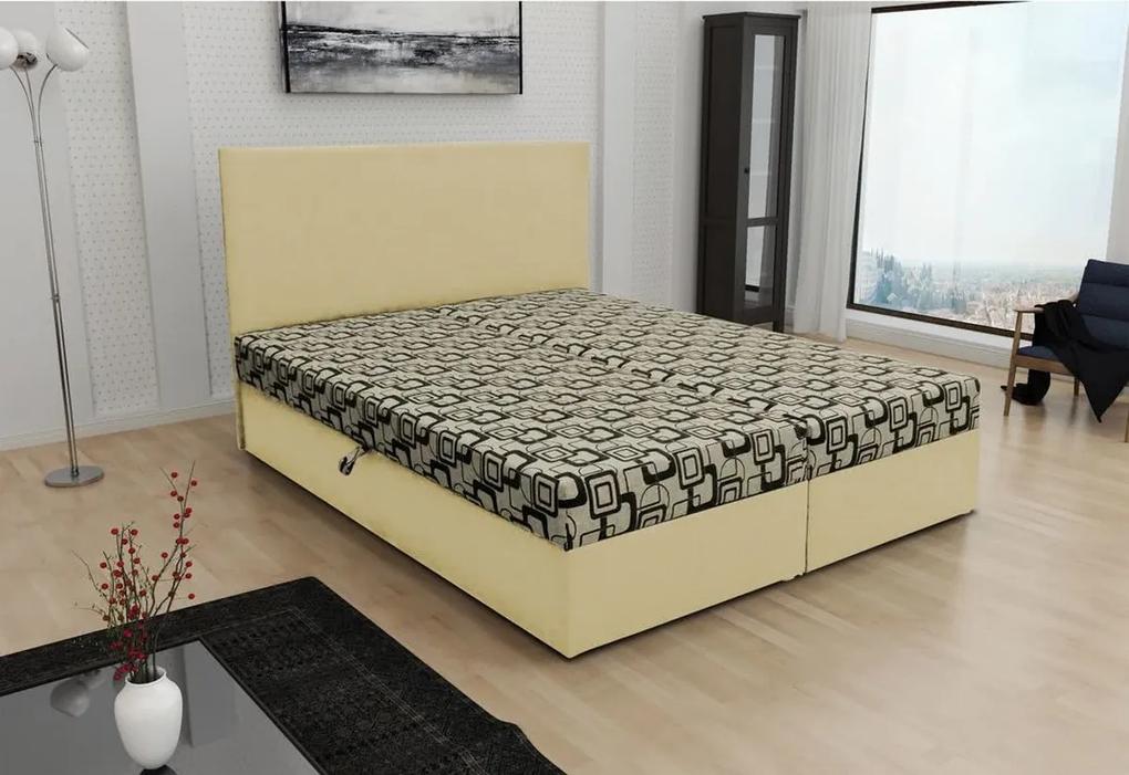 Expedo Manželská posteľ THOMAS vrátane matraca, 160x200, Dolaro 100 krémový/Siena 555