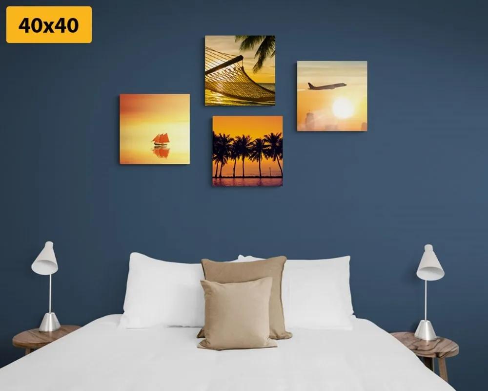 Set obrazov čaro dovolenky pri mori - 4x 60x60
