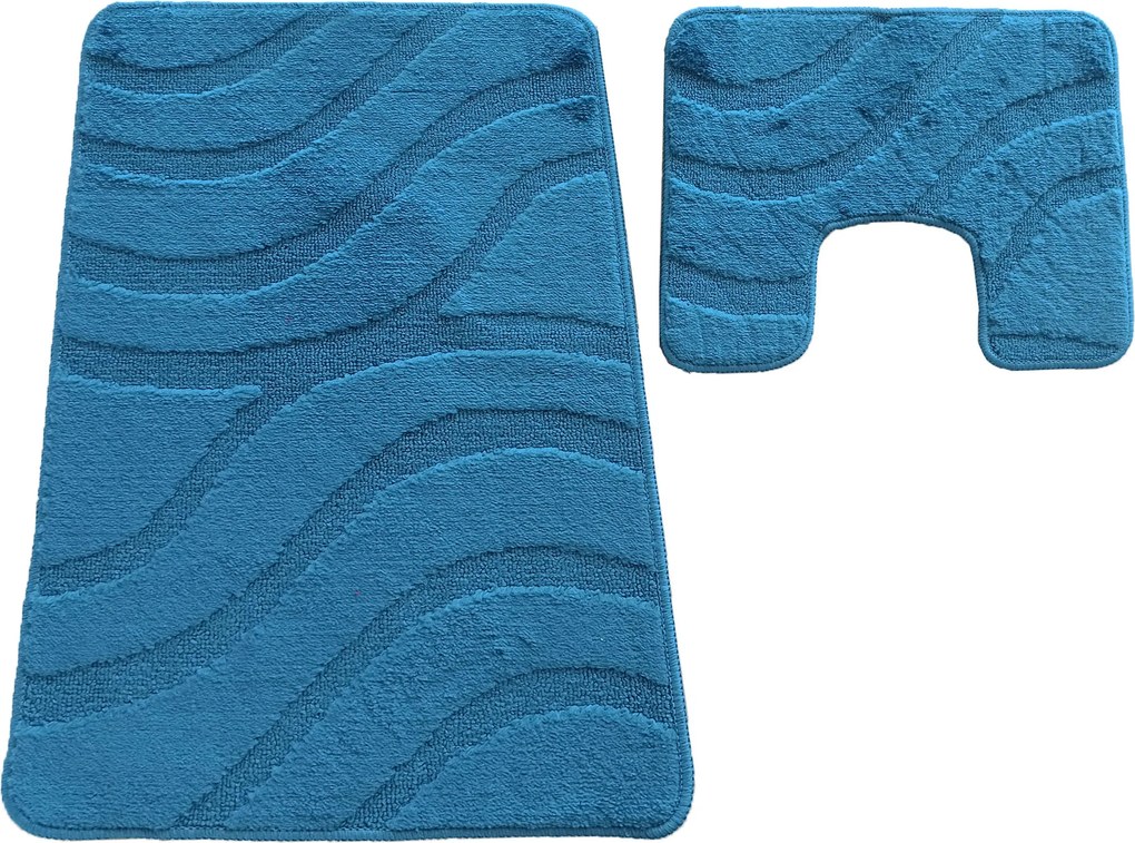 DY Kúpeľňová sada koberčekov s výrezom Symphony Ink Blue