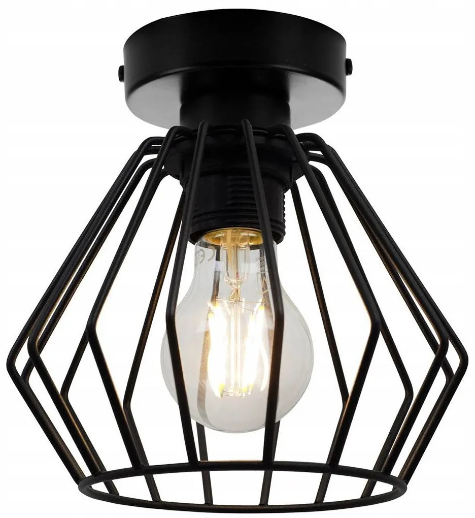 Stropné svietidlo Nuvola 3, 1x čierne drôtené tienidlo