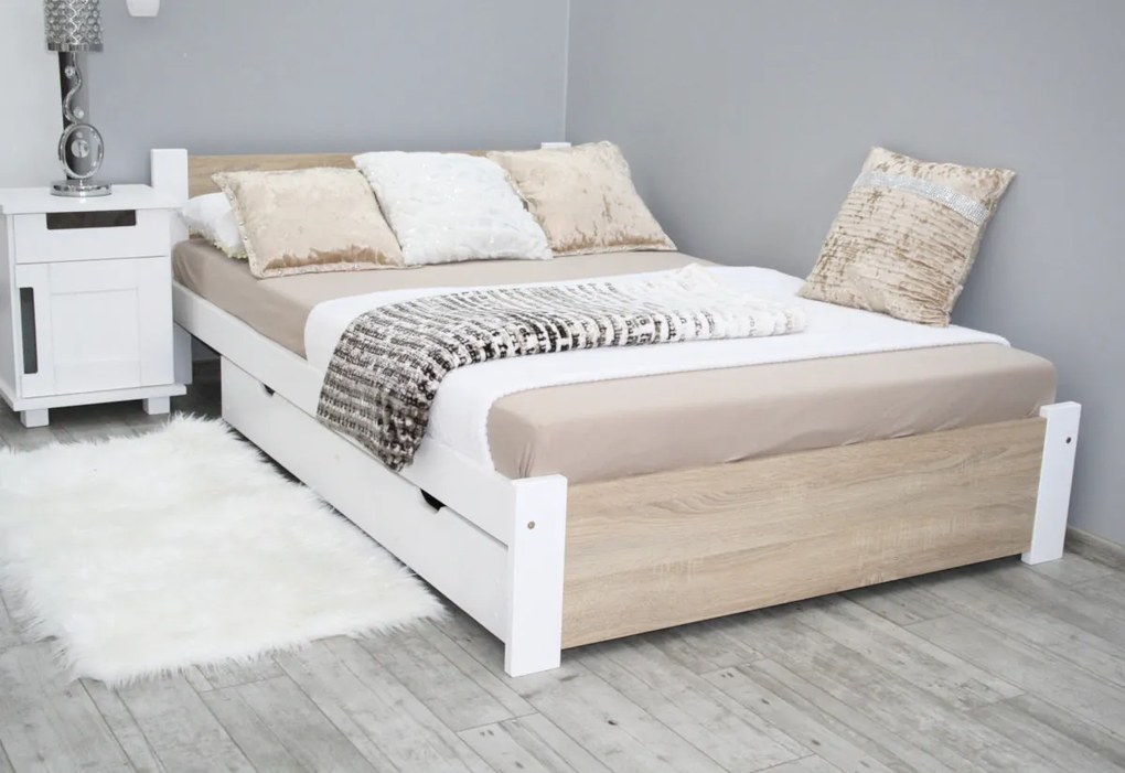 Jednolôžková posteľ LAPIS + rošt + matrac ZDARMA - biela / 100x200 / nie