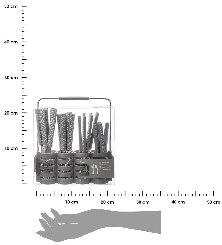 Príborový set so stojanom Diamond 24ks