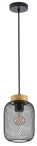 Brilagi - Závesné svietidlo na lanku BASKLITE 1xE27/15W/230V drevo/čierna