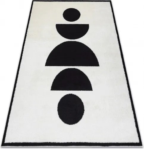 Dywany Łuszczów 80x150 cm Kusový koberec Mode 8598 geometric cream/black, čiernobiela, detská izba