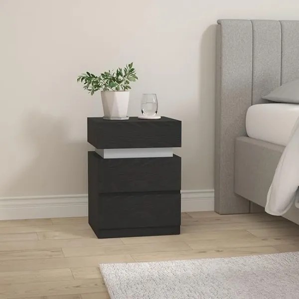 Nočný stolík SMARTIE s podsvietením – čierny