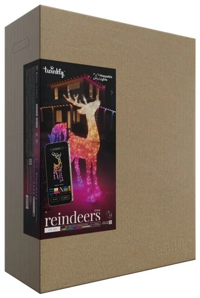 Twinkly TW3RS200SPP-TEU - LED RGBW Stmievateľný vonkajší sob 240xLED IP44 Wi-Fi