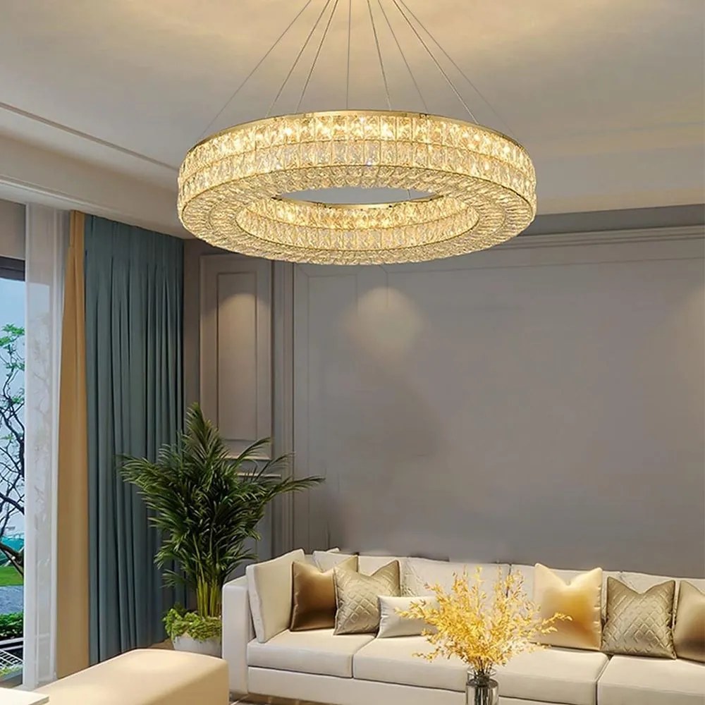 Toolight Toolight, LED stropné svietidlo 80cm + diaľkový ovládač, APP1569-CP, zlatá, OSW-06988