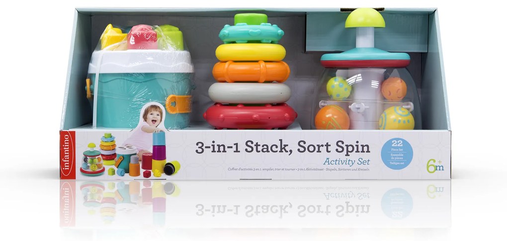 Súprava hračiek 3v1 Stack, Sort & Spin