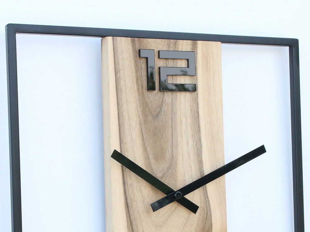 Nástenné hodiny Woody 33 cm orech/čierne