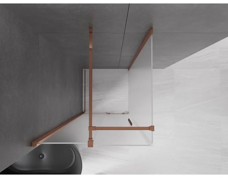 Mexen Velar, sprchový kút s posuvnými dverami 100 x 100 cm, 8mm sklo námraza, ružové zlato, 871-100-100-31-55