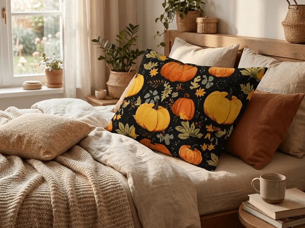 Obliečka na vankúš z mikrovlákna ORANGE PUMPKINS 70x90 cm, farebná