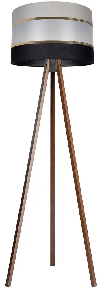 Stojacia lampa CORAL 1xE27/60W/230V hnedá/čierna/šedá/zlatá