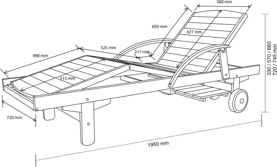 Záhradné relaxačné a polohovacie lehátko ERA