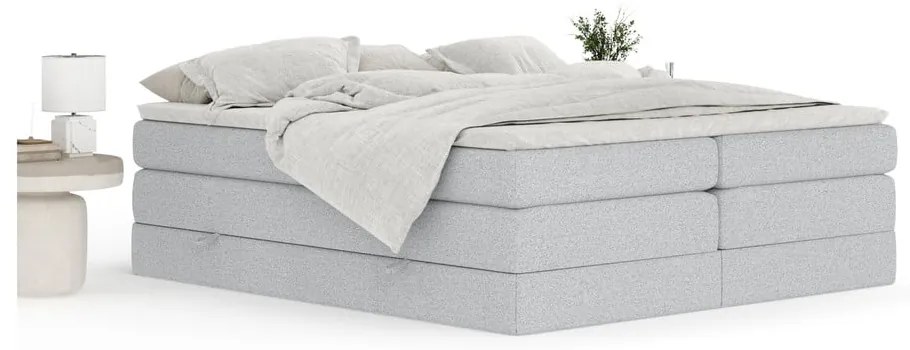 Svetlosivá boxspring posteľ s úložným priestorom/bez čela 140x200 cm Juniper – Maison de Rêve