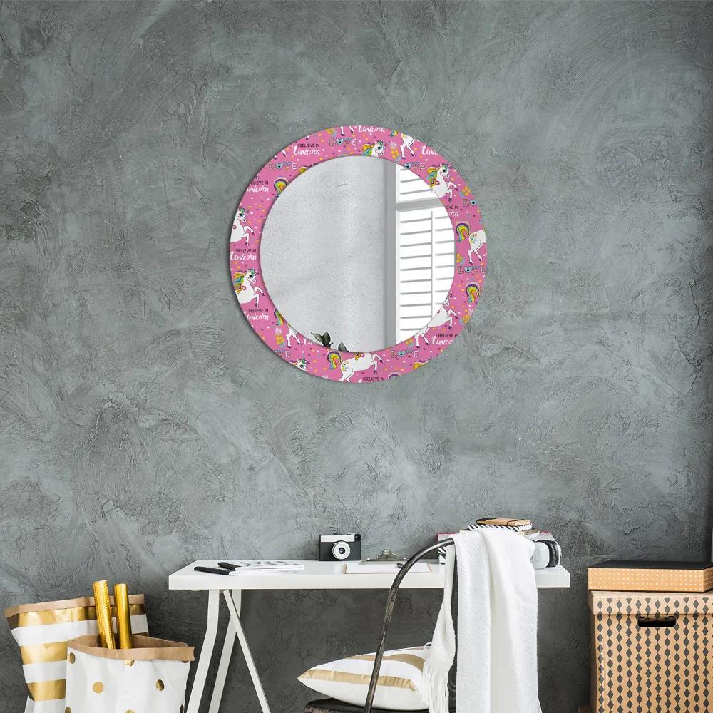 Okrúhle dekoračné zrkadlo s motívom Kúzelný jednorožec fi 60 cm