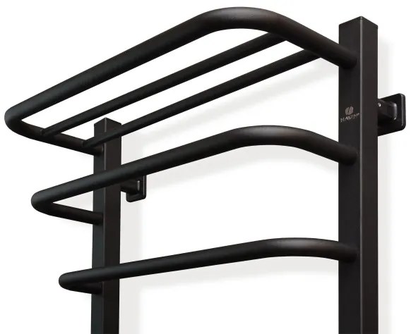 Kúpeľňový elektrický radiátor s termostatom FORTIS 350W/230V 80,6 cm IP44 čierny ľavý