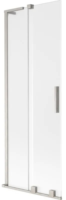 Mexen Velar L, 2-krídlová posuvná vaňová zástena 75 x 150 cm, 8mm sklo námraza, brúsená oceľ, 896-075-003-31-97