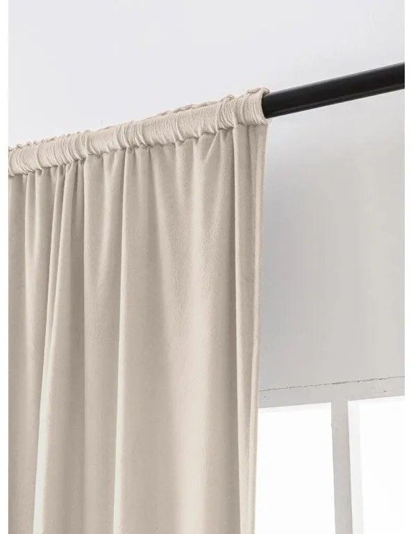 Béžový zatemňovací záves VELVET 140x250 cm Zavesenie: Kovové krúžky
