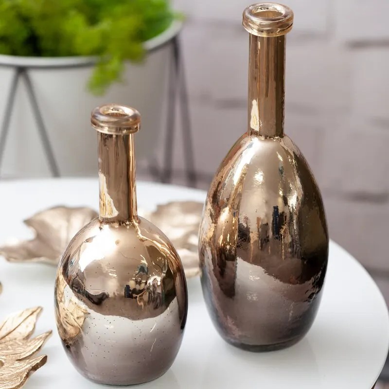 VÁZA DAHLIA 10X24 CM HNEDÁ