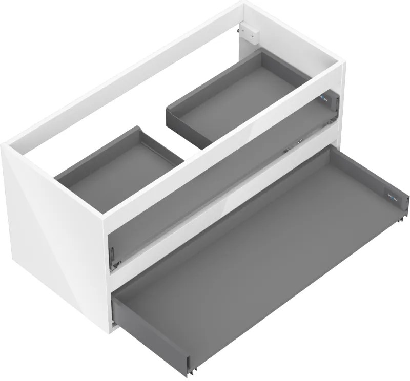 Mexen Box-A, závesná skrinka 100 cm, 2 zásuvky, biela lesklá, 91AX0-1000-470-2-00