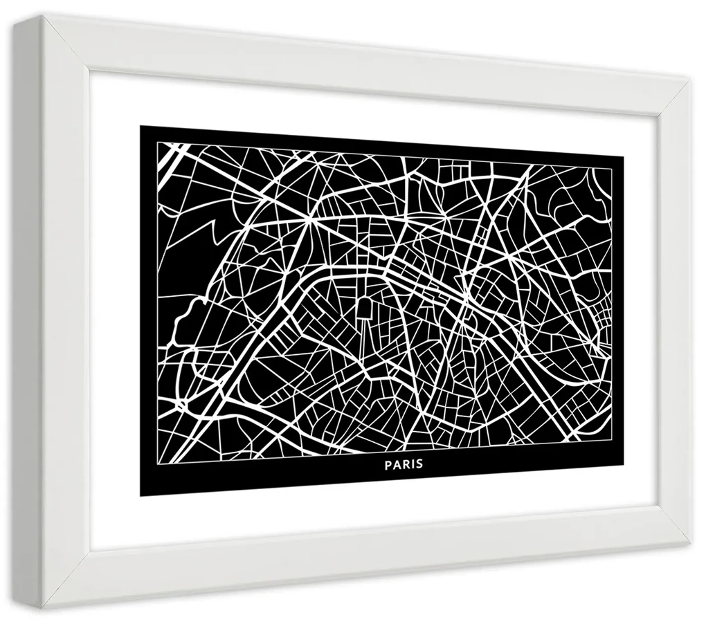 Gario Plagát Plán mesta Paríž Farba rámu: Bez rámu, Rozmery: 60 x 40 cm