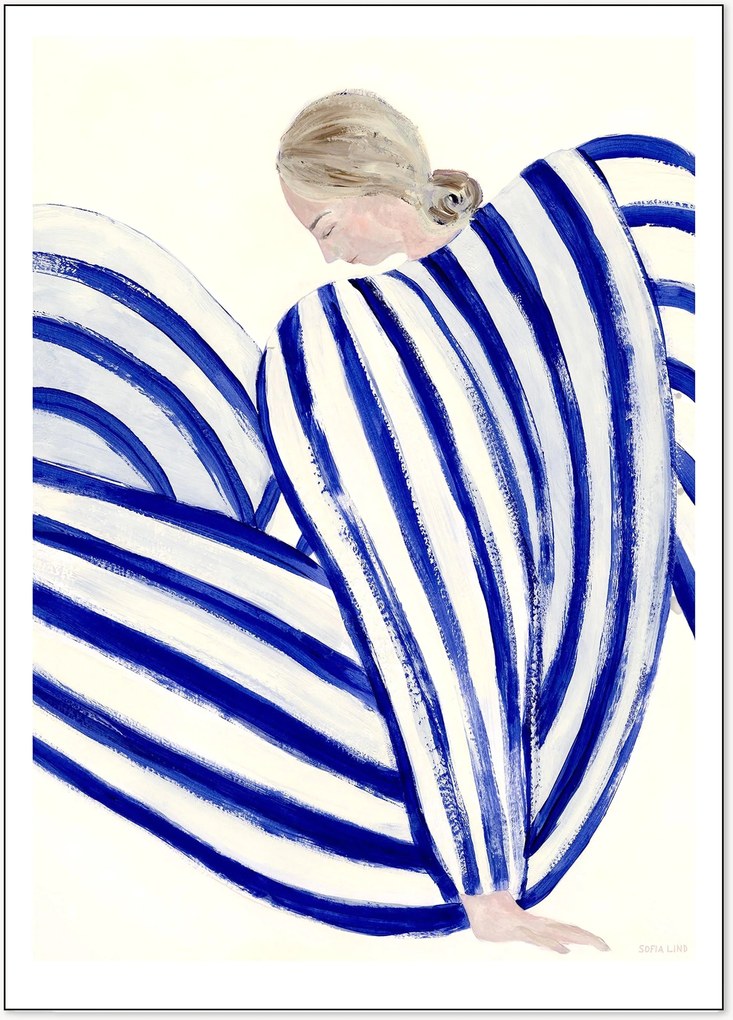 Plagát Blue Stripe At Concorde by Sofia Lind x The Poster Club