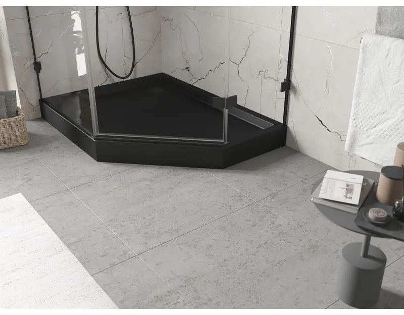 Mexen Flow+, päťuholníková sprchová vanička, ľavá, 100 x 90 cm, čierna matná, 46P709010LH