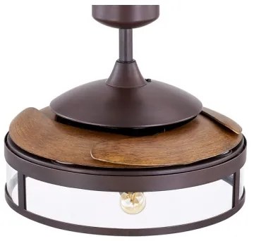 FANAWAY 212925 - LED Stropný ventilátor CLASSIC 3xE27/4W/230V hnedá + DO