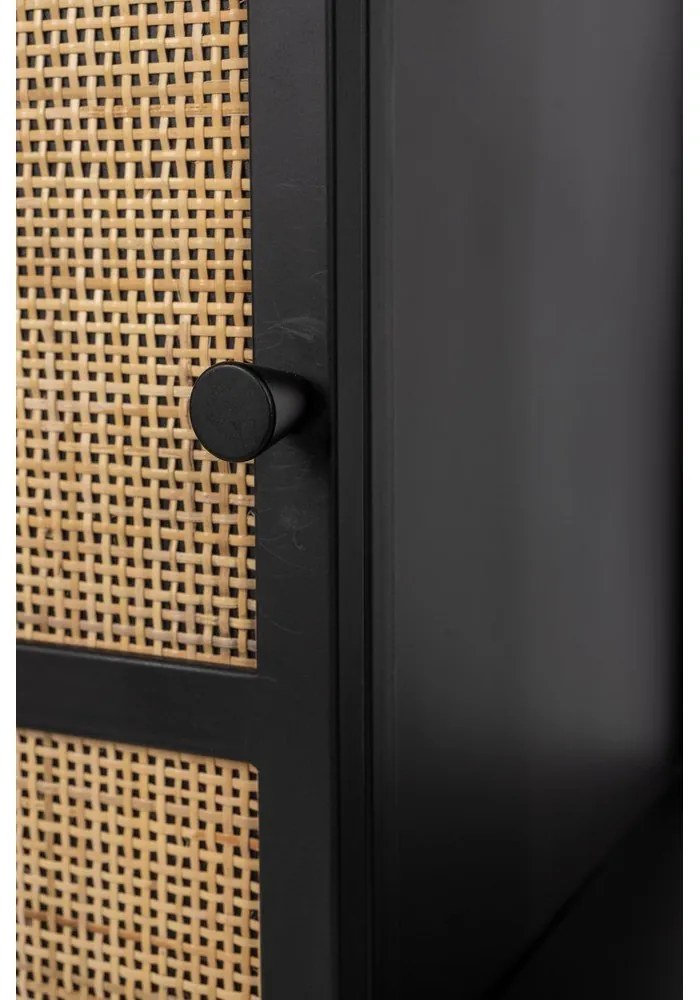 Čierna ratanová vinotéka na 8 fliaš, 80x100 cm Guuji - White Label