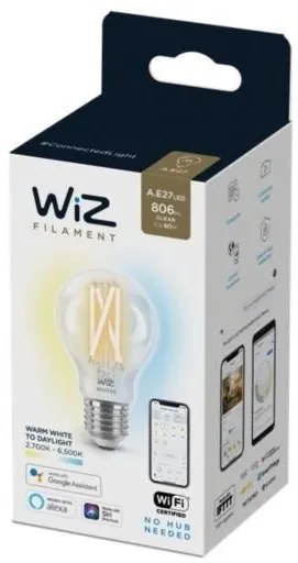 Philips WiZ Tunable white 8718699787158 LED žiarovka Filament E27 6,7W/806lm A60 2700-6500K