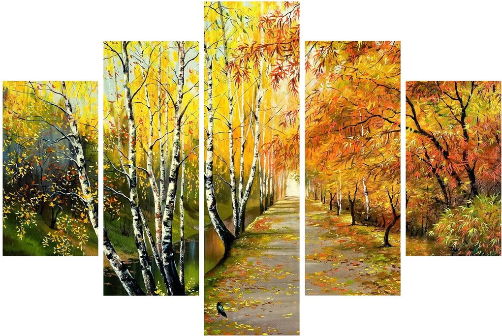 Obraz - Romantická alej pozdĺž vody, olejomaľba (150x105 cm)