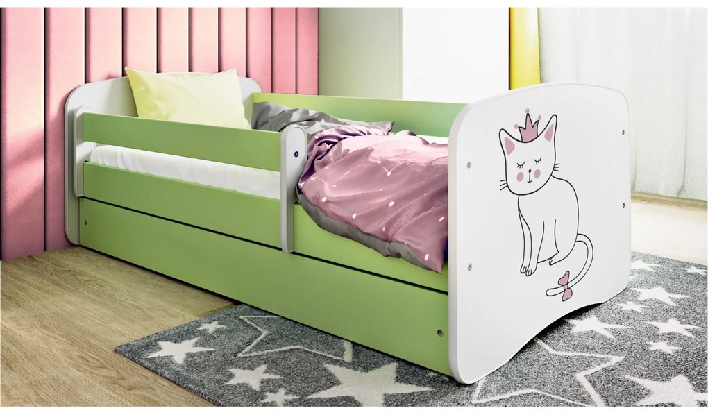 Dětská postel Babydreams kočka zelená