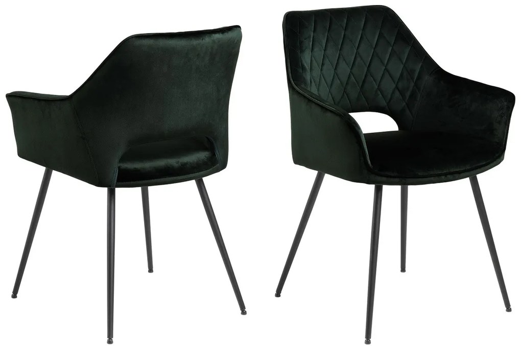 Dizajnová jedálenská stolička Danessa tmavozelená