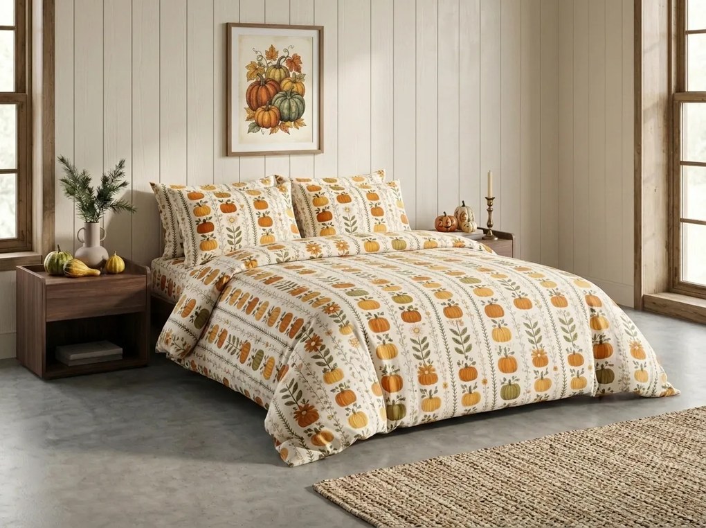 Flanelové obliečky PUMPKIN LINES farebné Rozmer obliečky: 70 x 90 cm | 140 x 220 cm