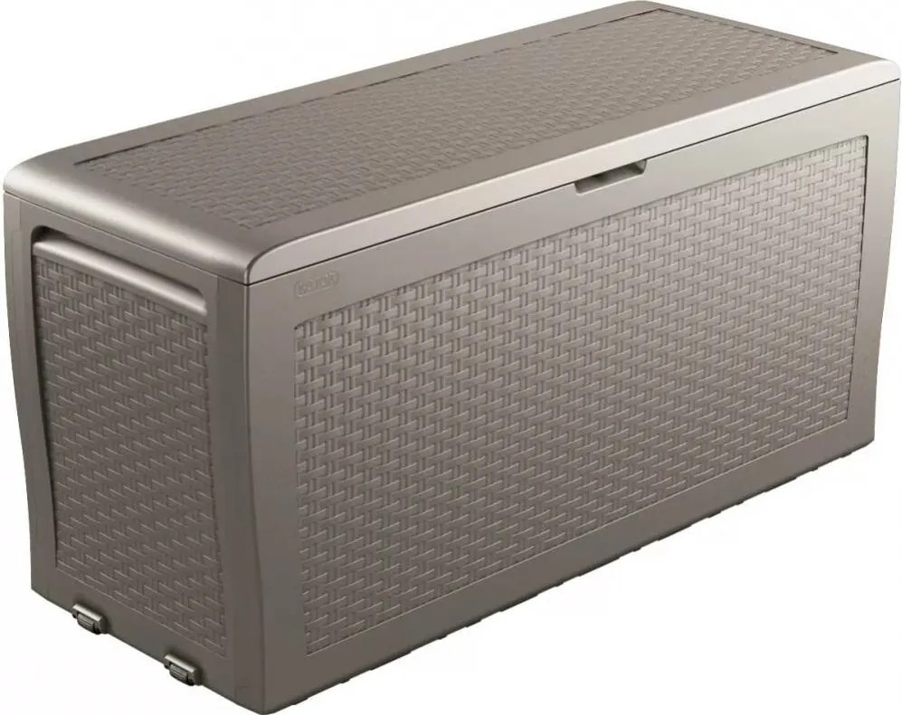 Keter Záhradný úložný box Samoa Rattan sivá, 270 l, 117 x 57 x 45 cm