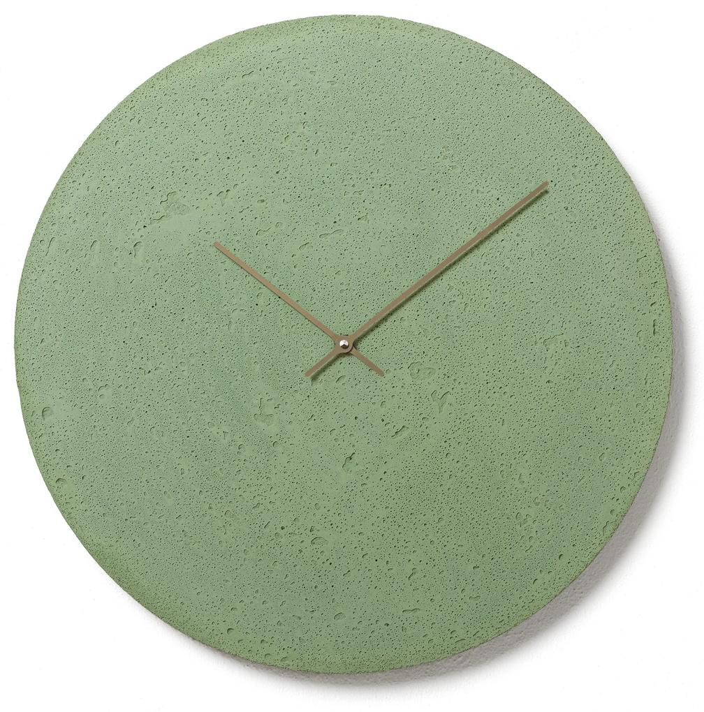 Nástenné betovoné hodiny CLOCKIES, 49cm, okrúhle, zelené