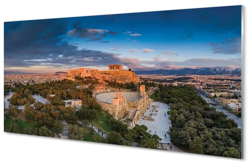 Sklenený obraz Grécko Panorama architektúru Athens 100x50 cm 2 Prívesky