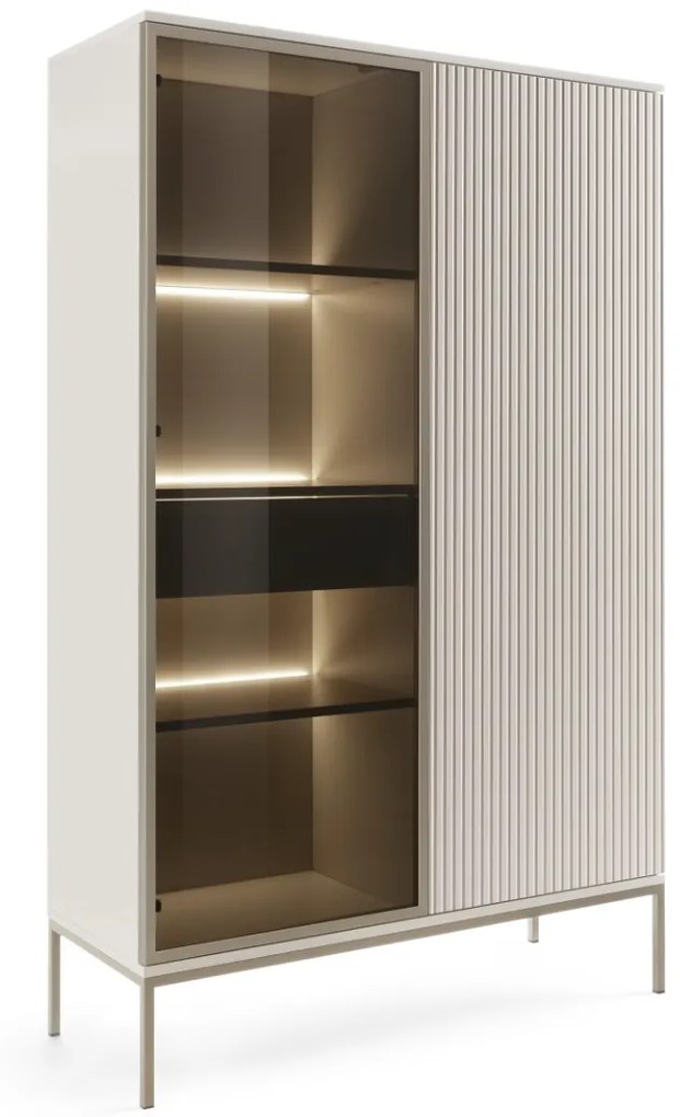 VYSOKÁ VITRÍNA ALESSIO 104 cm KAŠMÍR LED