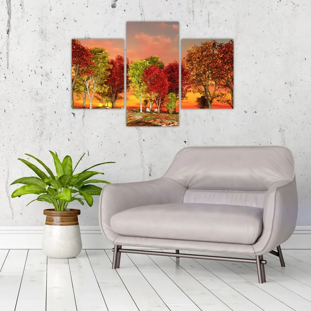 Obraz - Farebné stromy (90x60 cm)