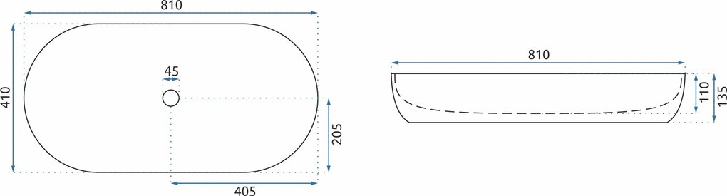 Keramické umývadlo na dosku REA CLEO 81 cm biele