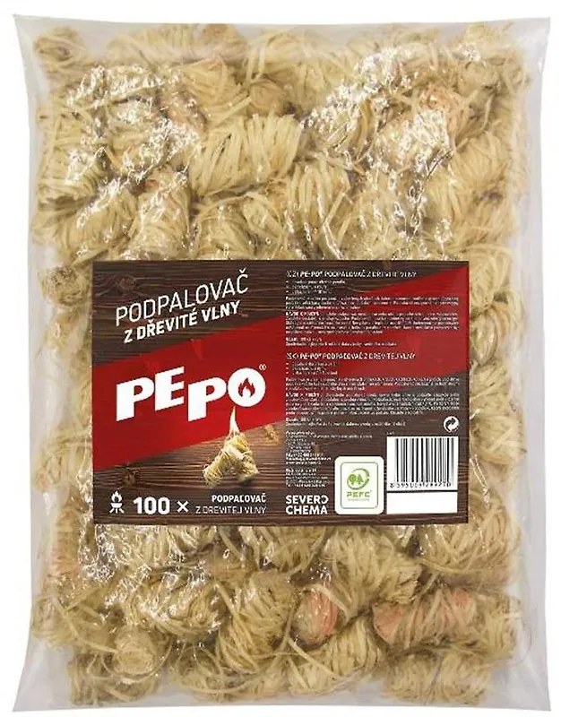 PE-PO Podpalovač z drevitej vlny 100 ks